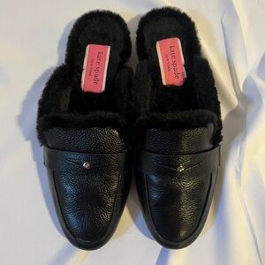 Kate Spade faux fur mules sz 7
